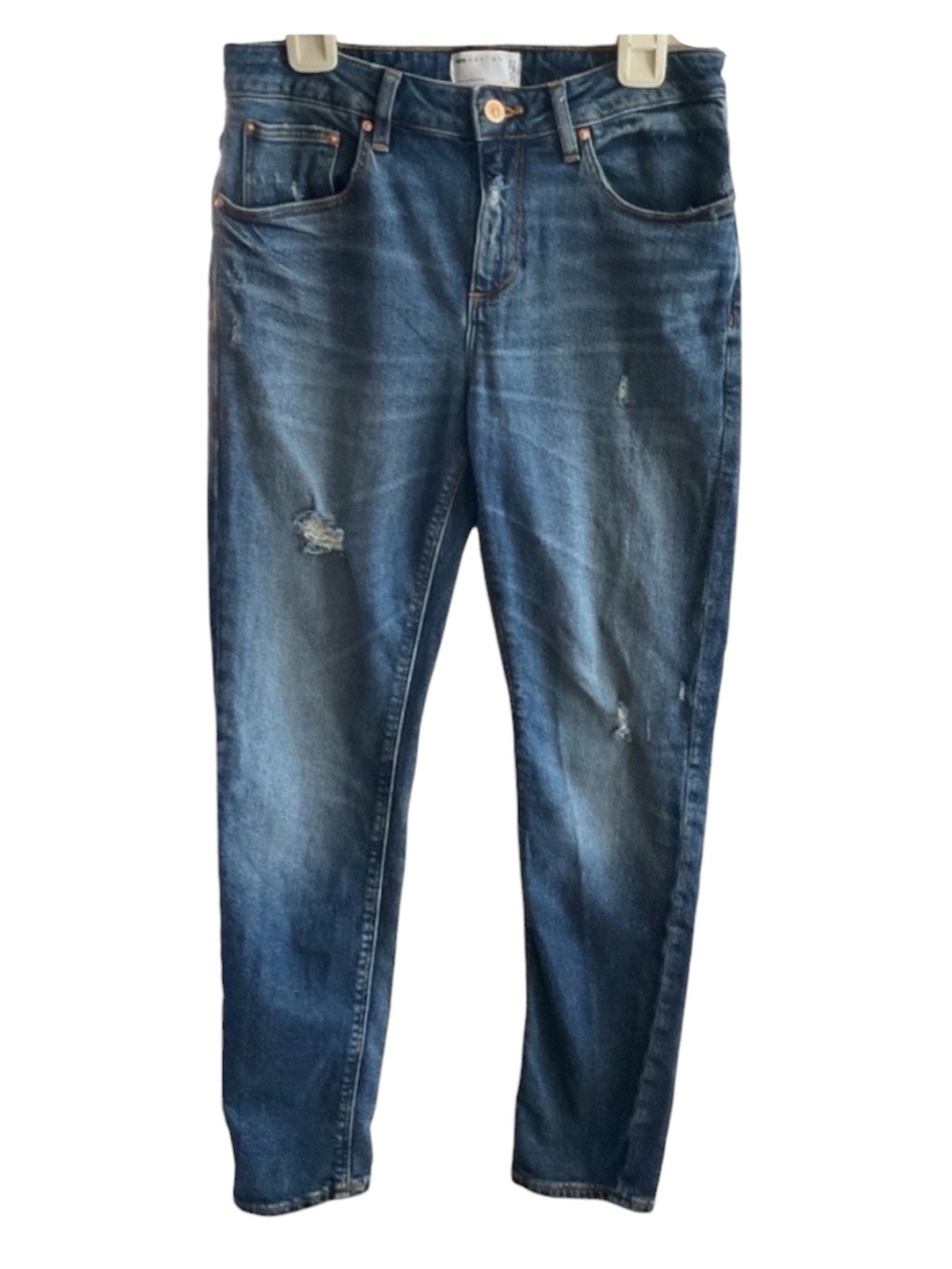 ASOS Distressed Straight Leg Jeans